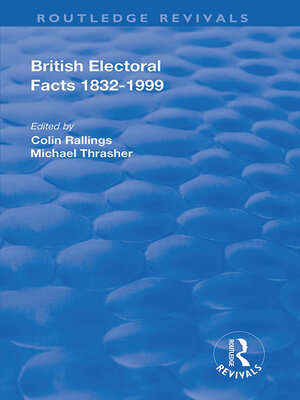 cover image of British Electoral Facts, 1832-1999